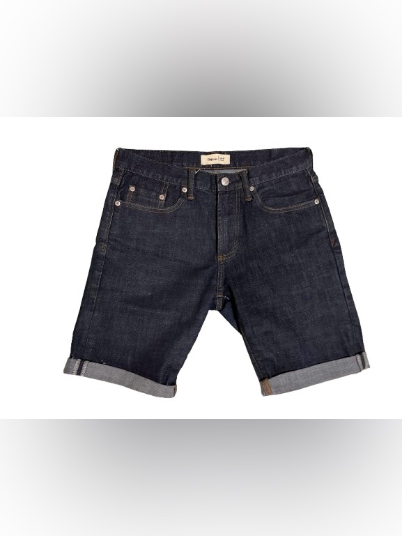 Gap Dark Wash Rolled Hem Denim Shorts Bermuda Sz 28 X 30 Slim Resin Rinse